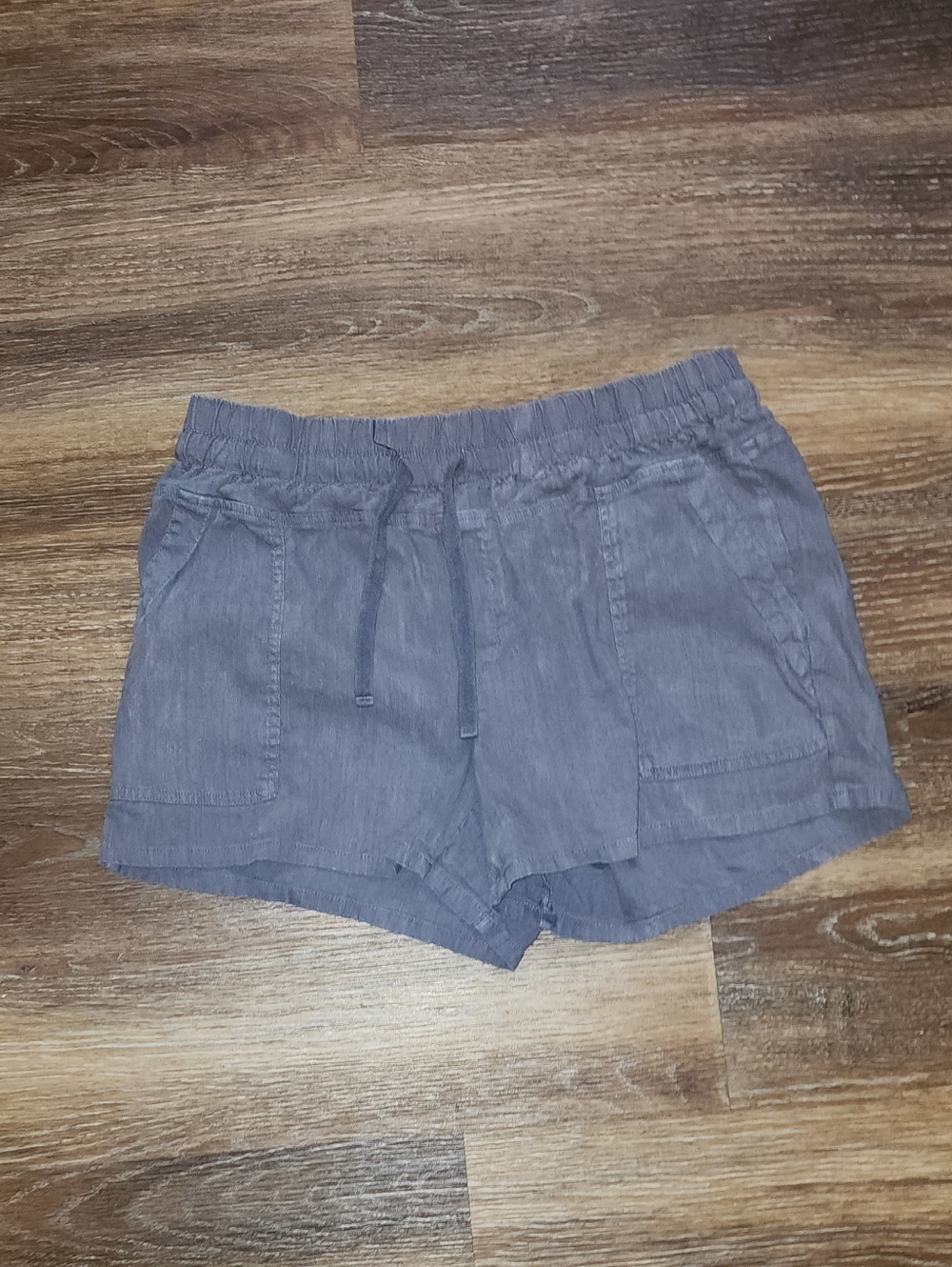 Kut from the Kloth Flat Front Linen Blend Grey Shorts-Size L Vacation Summer